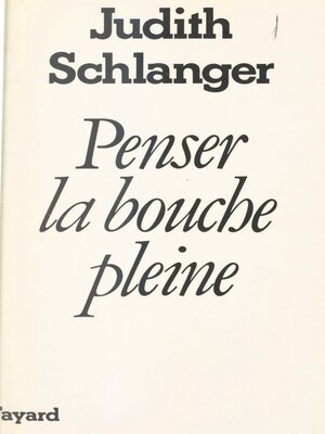 cover image of Penser la bouche pleine